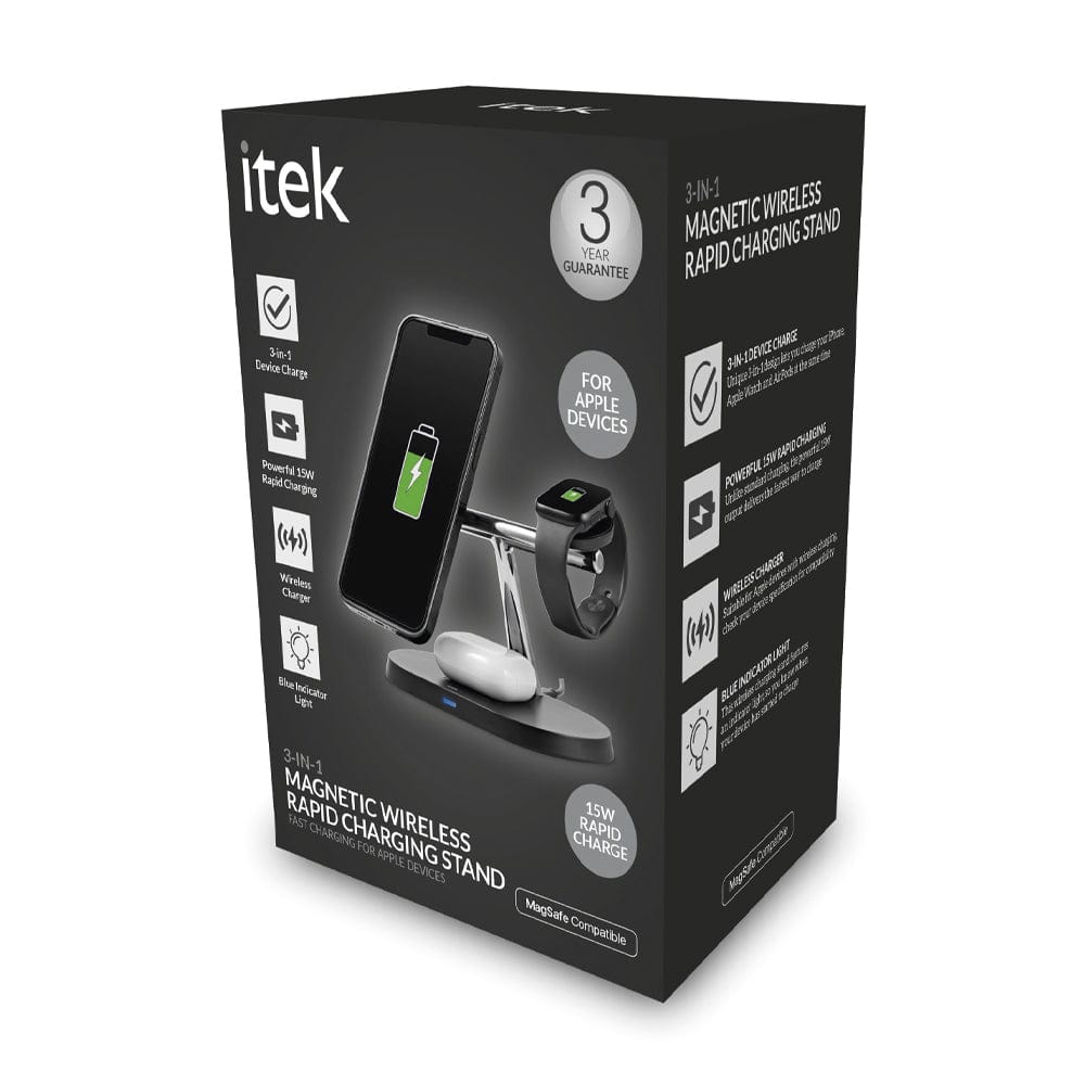 iTek Wireless Charger 3 in 1 MagSafe Wireless Rapid Charging Stand