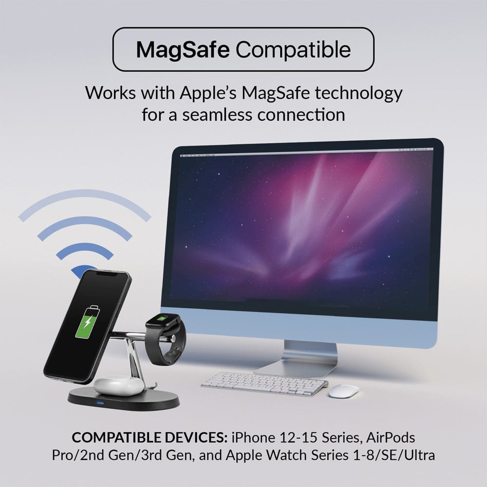 iTek Wireless Charger 3 in 1 MagSafe Wireless Rapid Charging Stand