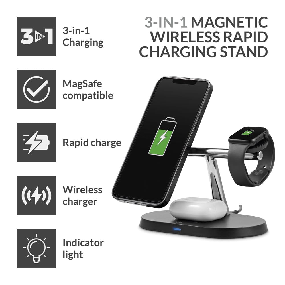 iTek Wireless Charger 3 in 1 MagSafe Wireless Rapid Charging Stand