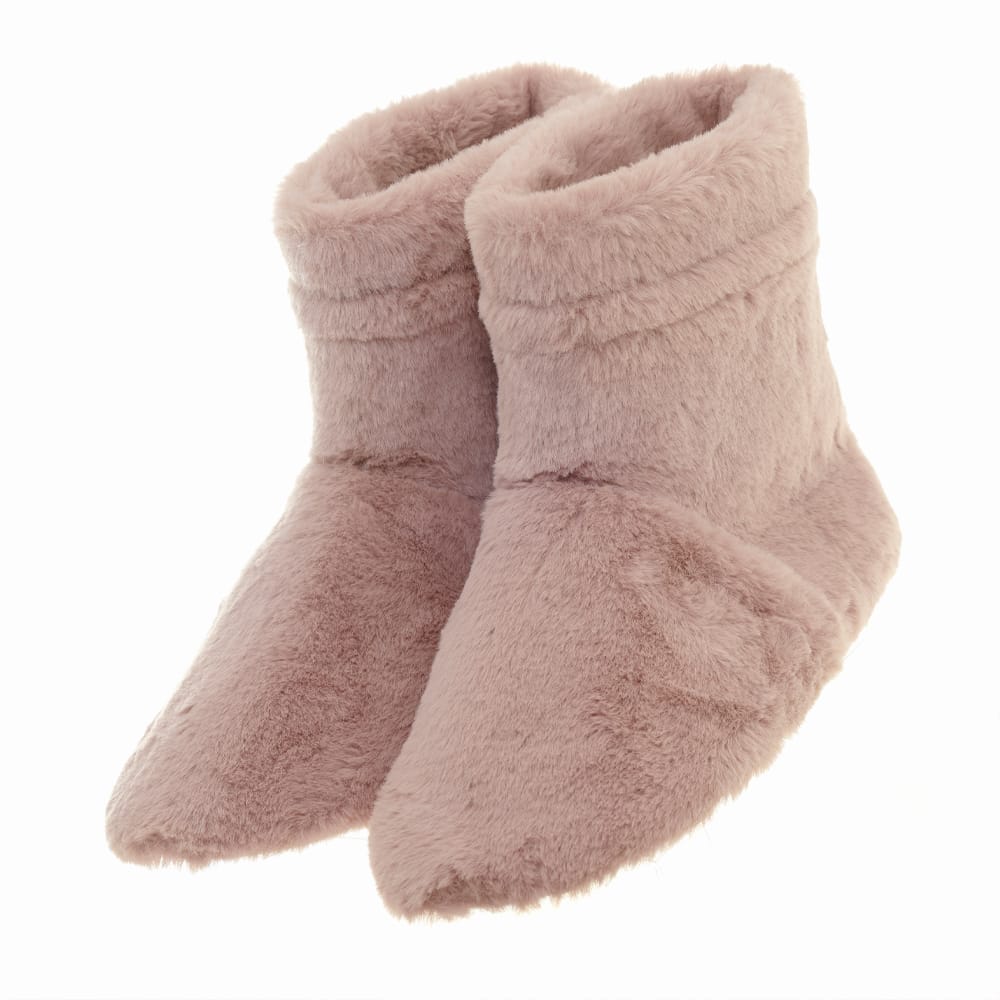 aroma home slippers Aroma Home Pink Faux Fur Slipper Boots With Inner Warming Pack