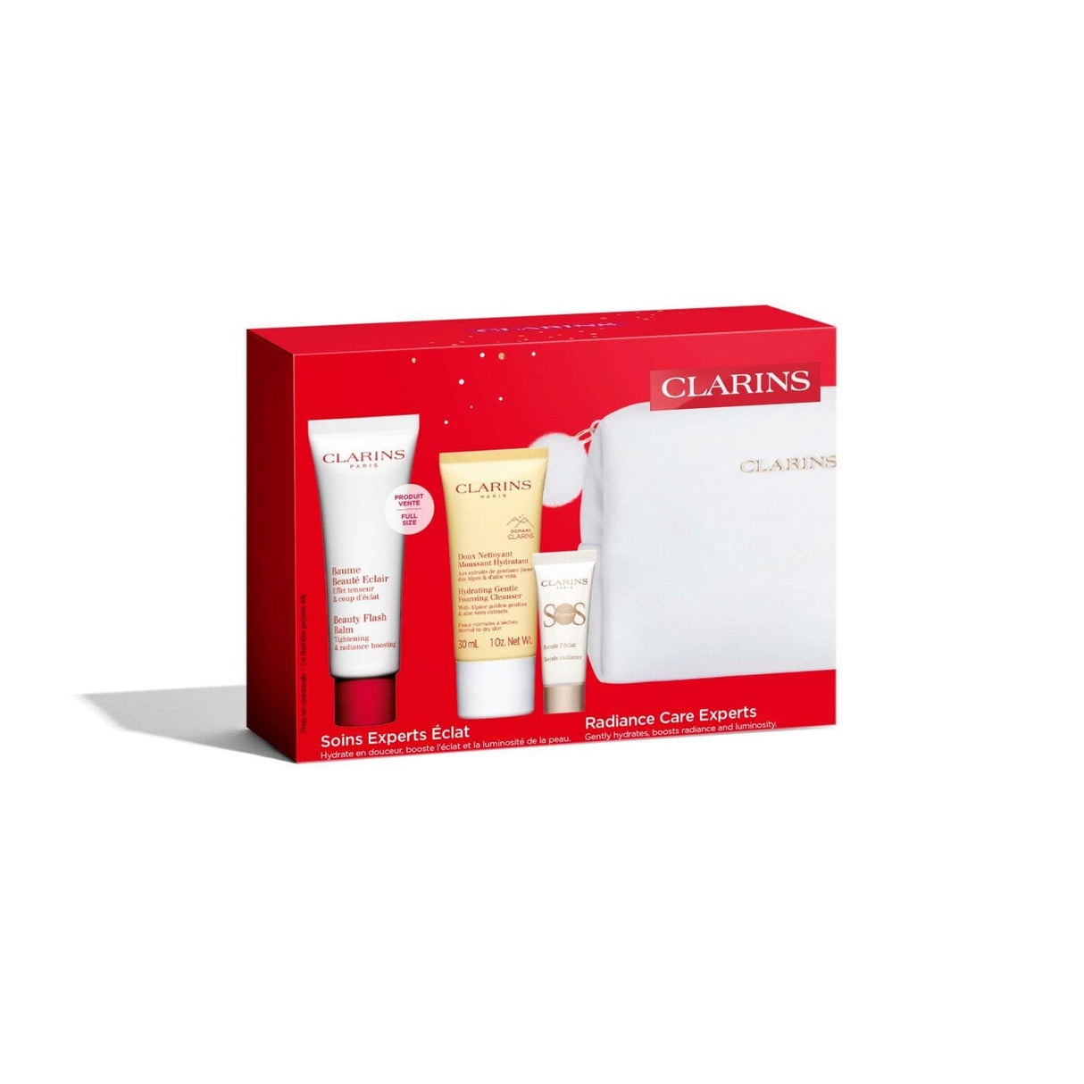 Clarins skincare set Beauty Flash Balm Radiance Care Routine