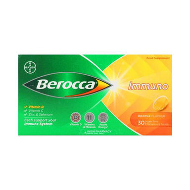 Berocca Vitamins & Supplements 30 Pack Berocca Immuno Effervescent Tablets Orange Flavour