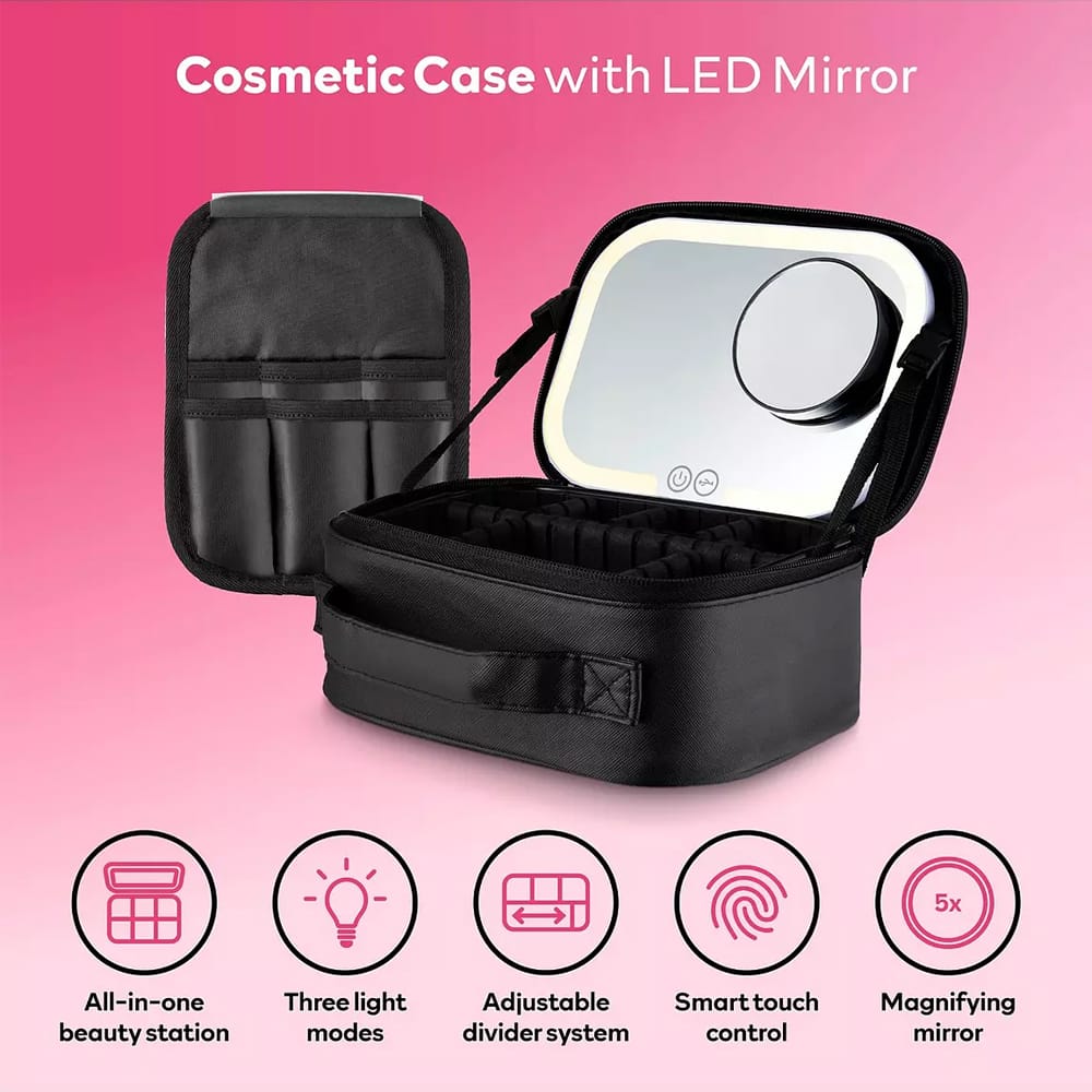 Carmen Travel Bag Carmen Cosmetics Case With Led Mirror