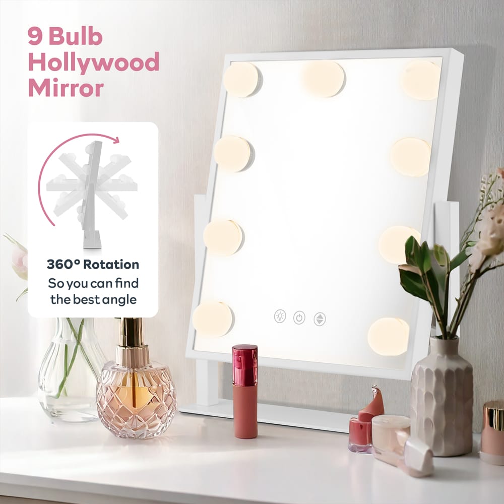 Carmen mirror Carmen Hollywood 9 Bulb Mirror Metal