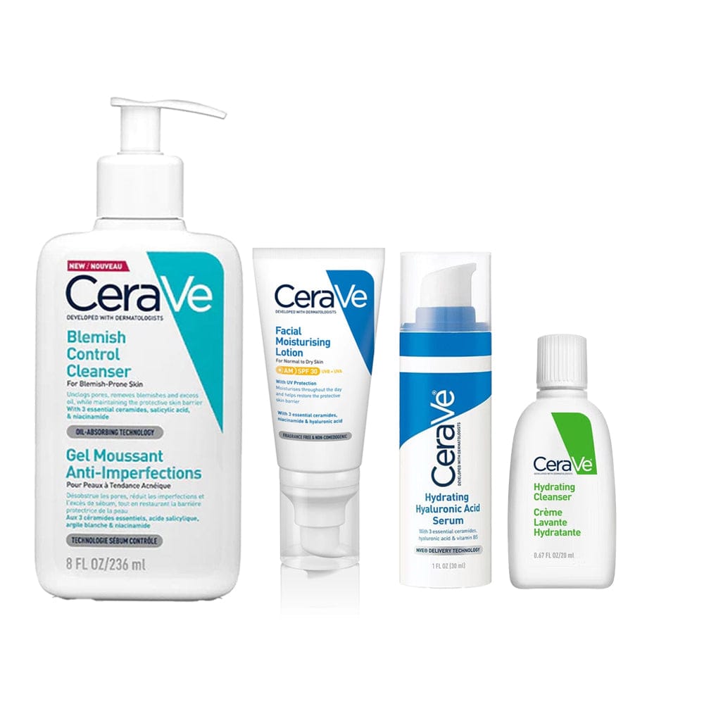 Cerave Skincare Bundle CeraVe 3 Step Blemish Control & Moisturising Evening Bundle