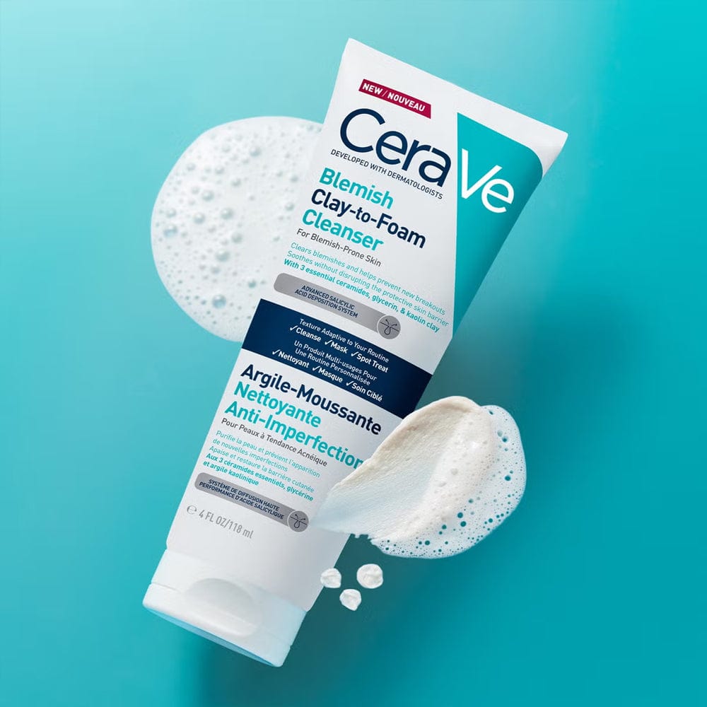 Cerave Face Mask CeraVe Blemish Clay to Foam Cleanser