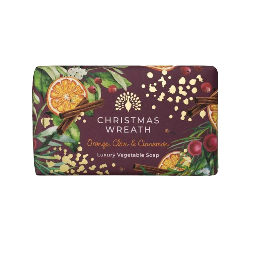 The English Soap Company Soap Christmas Tidings Christmas Wreath Soap Orange, Clove & Cinnamon