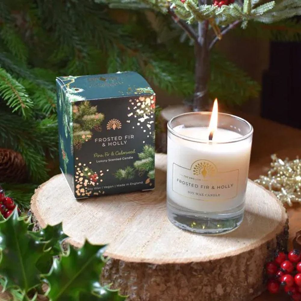 The English Soap Company Candle Christmas Tidings Frosted Fir and Holly Scented Candle
