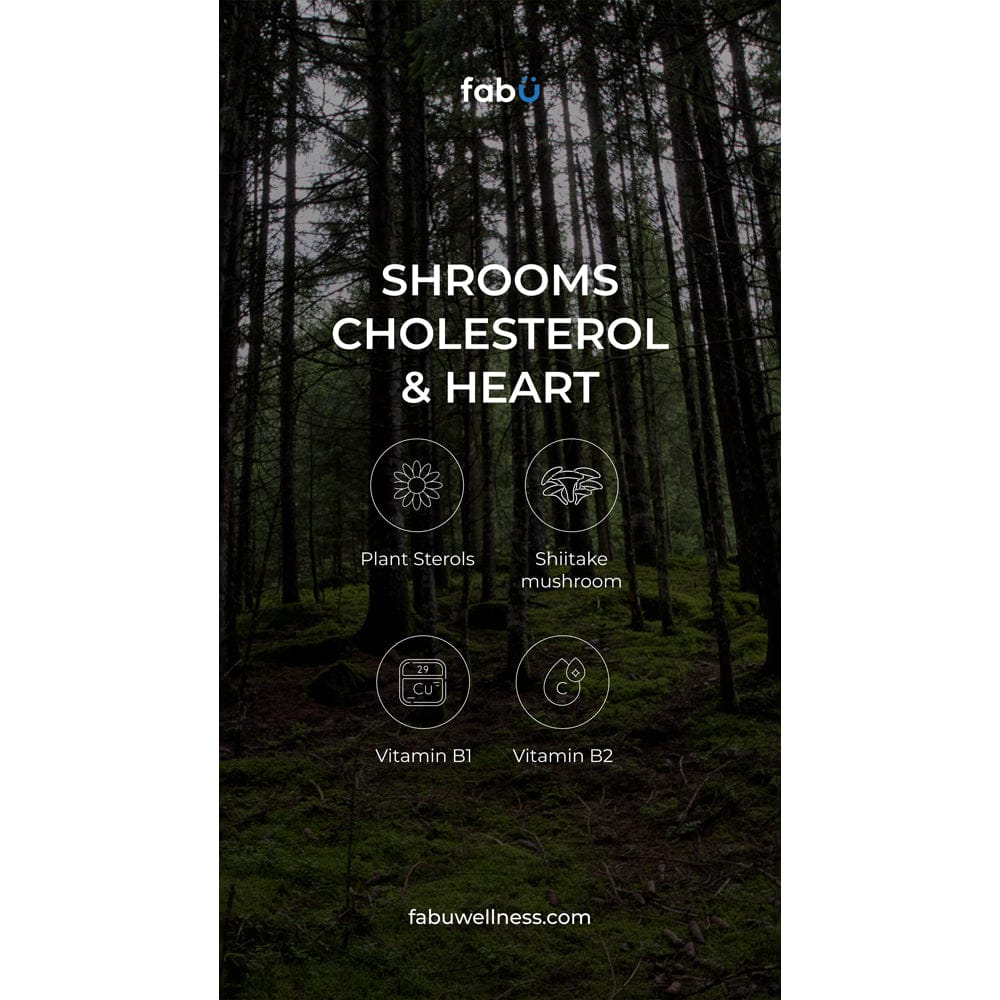 fabÜ Vitamins & Supplements fabÜ SHROOMS CHOLESTEROL & HEART 90 Tablets