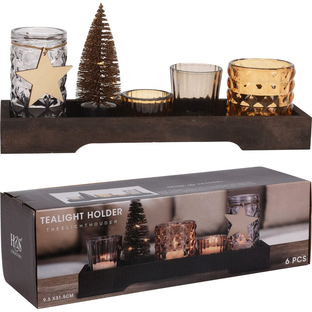 Koopman Candle Holder Festive Tealight Holder Set