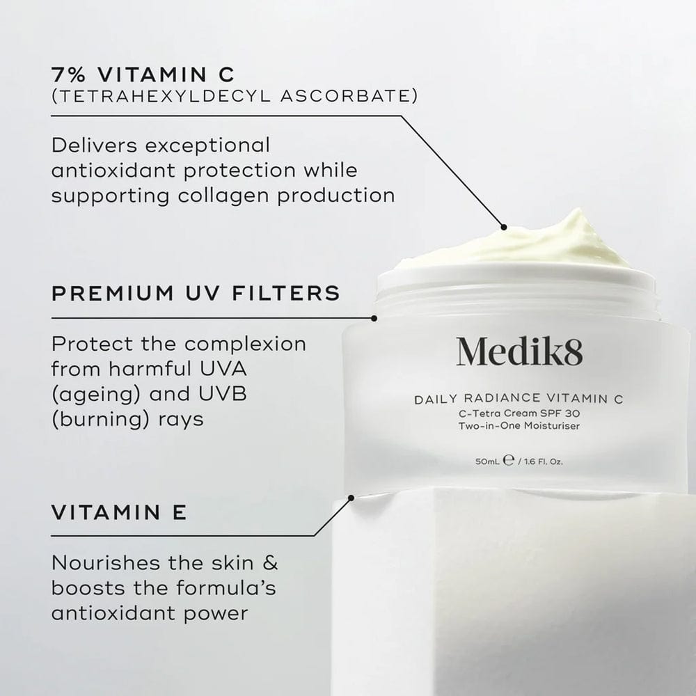 Medik8 Moisturiser With SPF Medik8 Daily Radiance Vitamin C Moisturiser