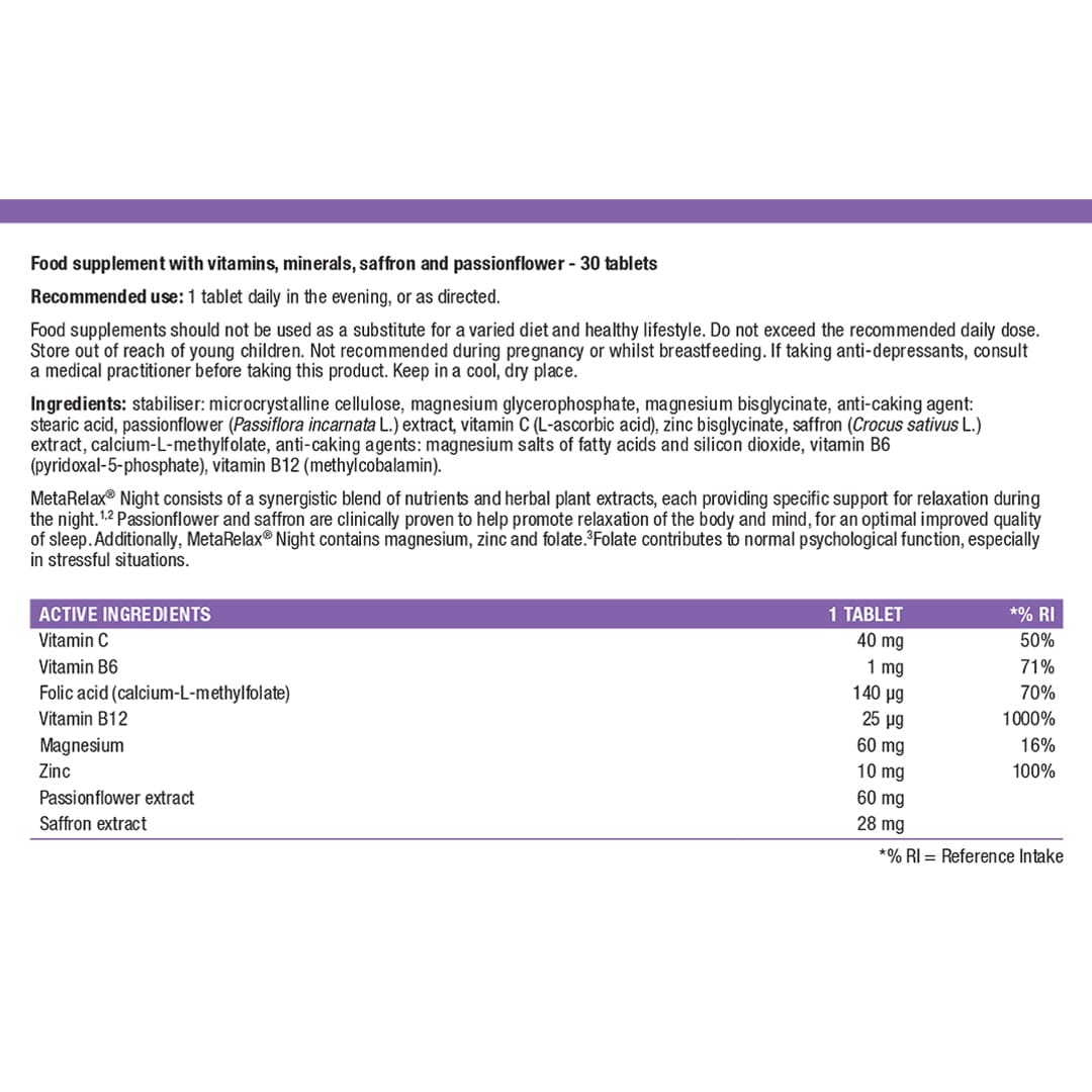 Metagenics Vitamins & Supplements Metagenics MetaRelax® Night 30 Tablets