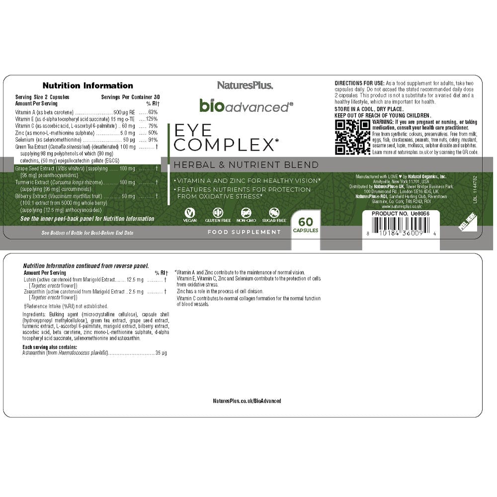Nature's Plus Vitamins & Supplements Natures Plus BioAdvanced Eye Complex 60 Capsules