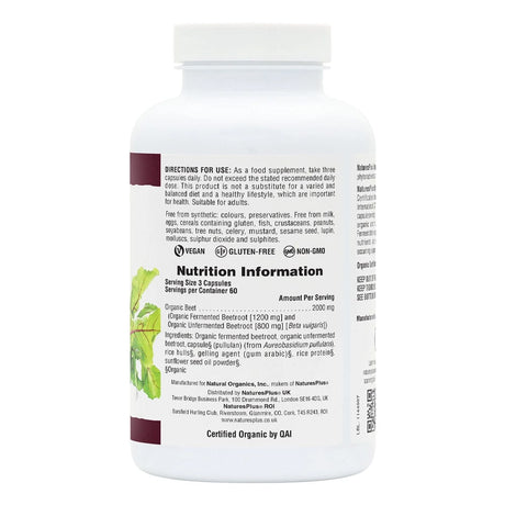 Nature's Plus Vitamins & Supplements Natures Plus Organic Beet Capsules