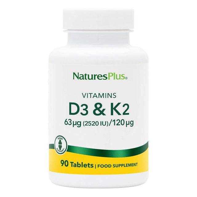 Nature's Plus Vitamins & Supplements Natures Plus Vitamin D3 2500IU with K2 120mcg Tablets