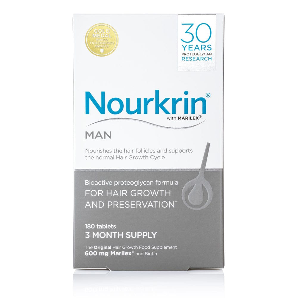 Nourkrin Hair Loss Supplement Nourkrin Man for Hair Preservation 180 Tablets 3 Month Supply