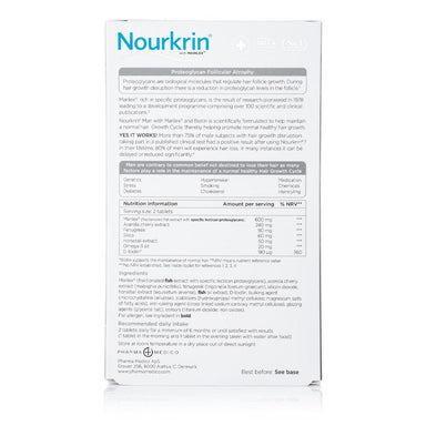 Nourkrin Hair Loss Supplement Nourkrin Man for Hair Preservation 180 Tablets 3 Month Supply