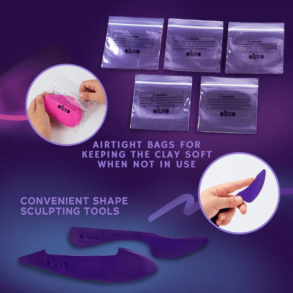 Baby Republic Modelling Clay OKTO Sensory 24 Colour Air Dry Clay Modelling Set