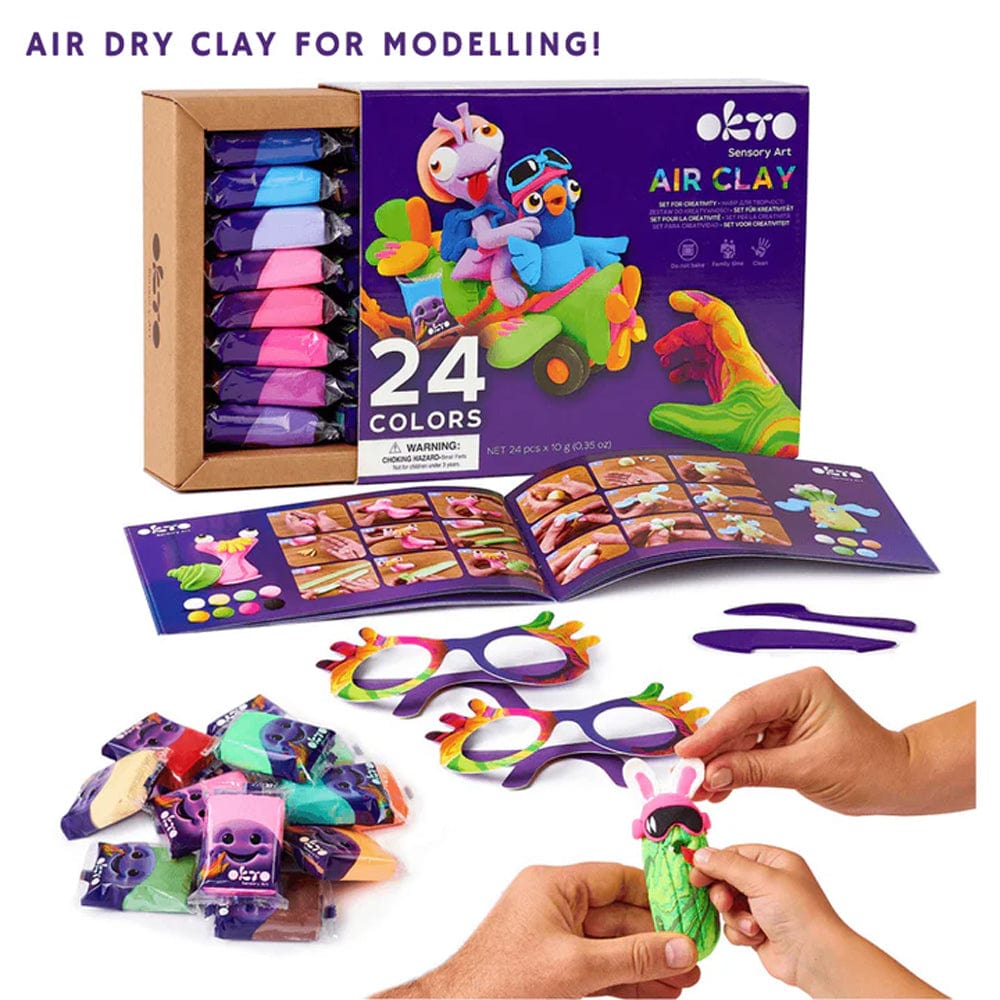 Baby Republic Modelling Clay OKTO Sensory 24 Colour Air Dry Clay Modelling Set
