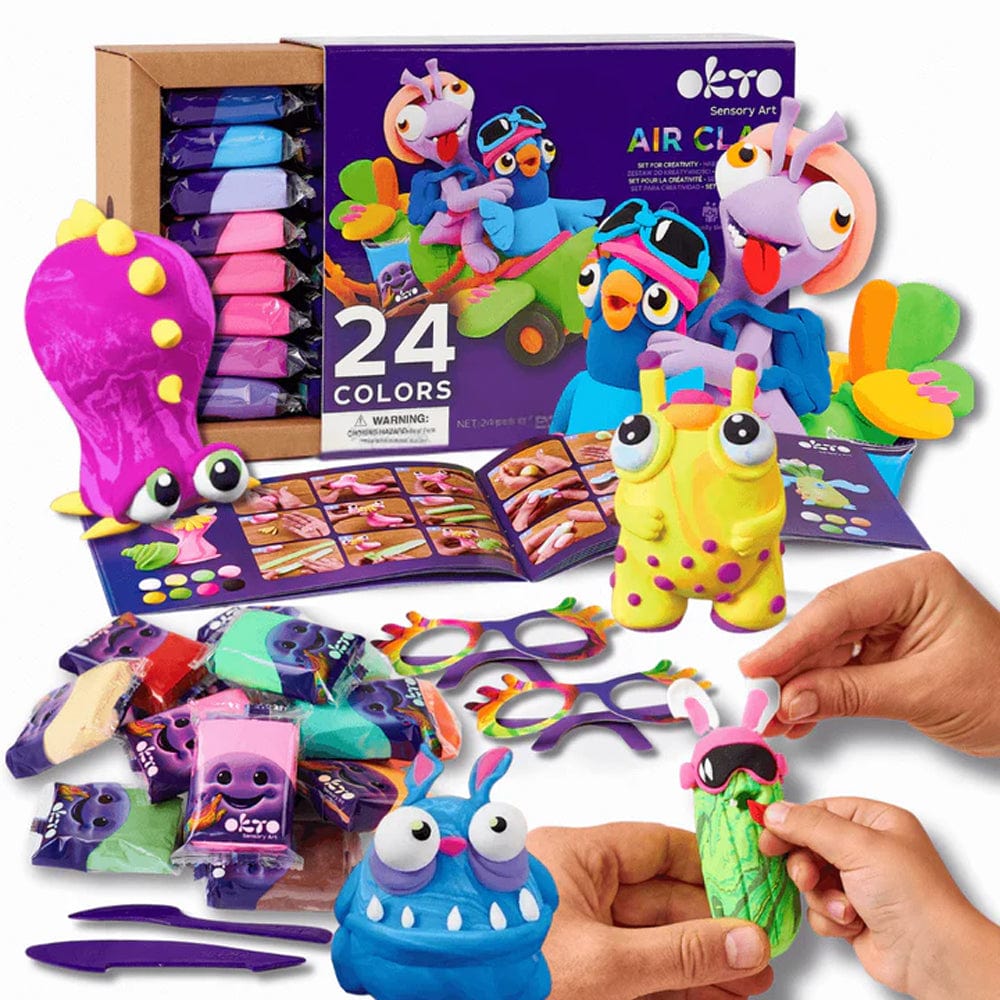 Baby Republic Modelling Clay OKTO Sensory 24 Colour Air Dry Clay Modelling Set