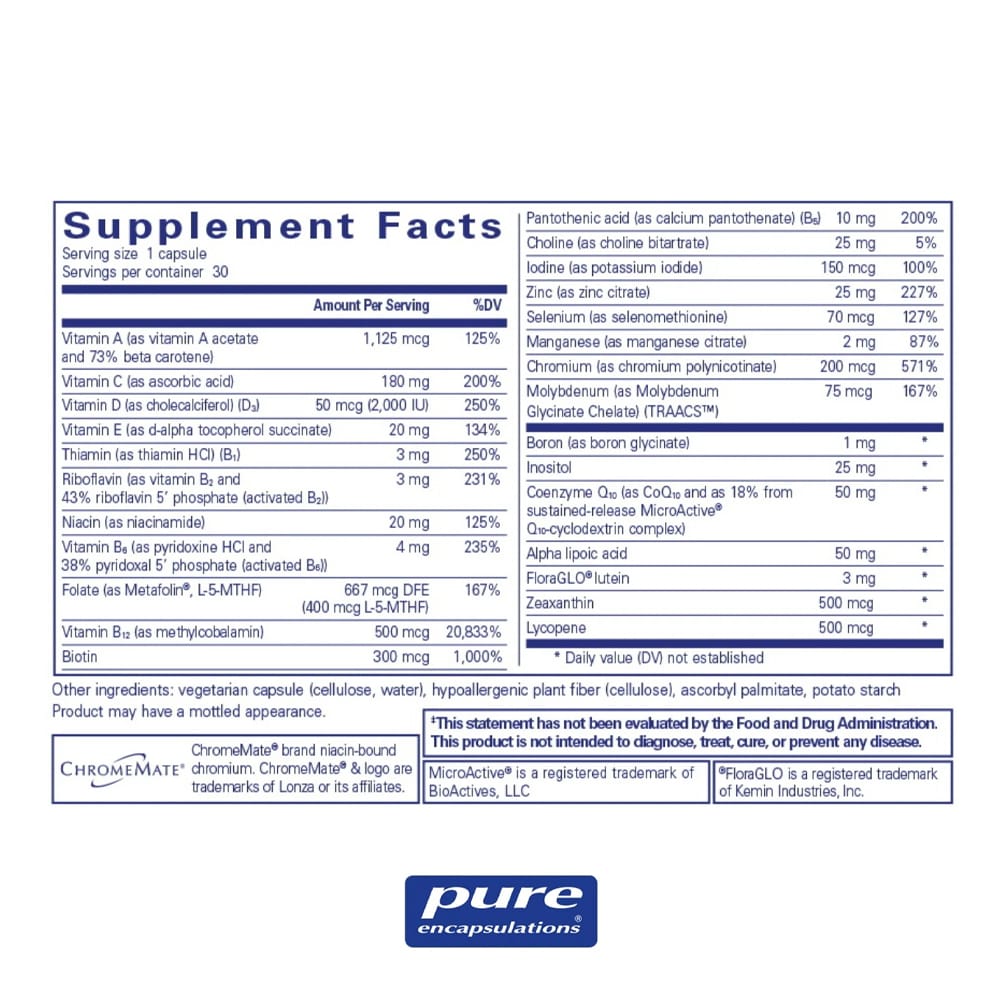 Pure Encapsulation Vitamins & Supplements Pure Encapsulations O.N.E. Multivitamin 30 Capsules