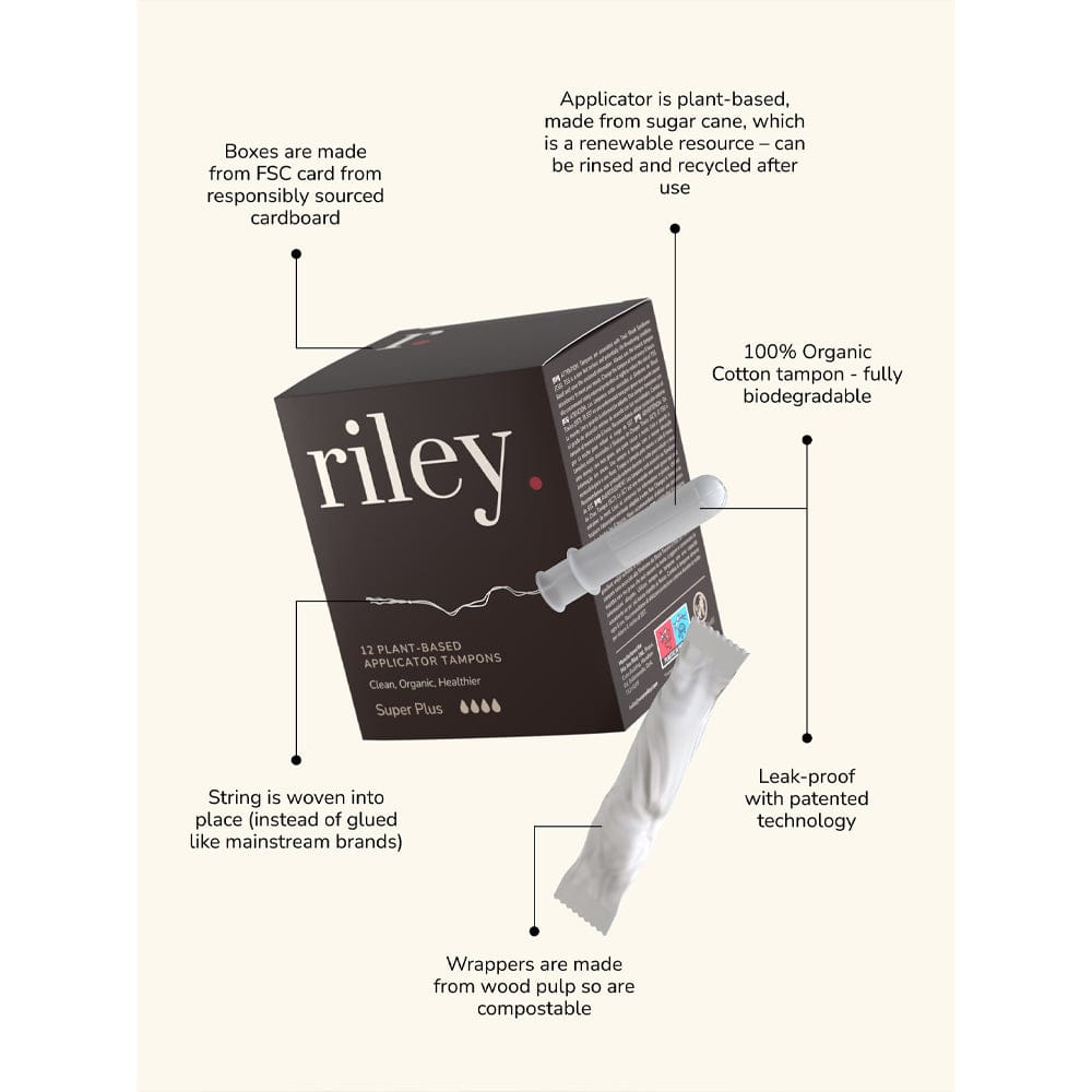 Riley Tampons Riley Organic Cotton Applicator Tampons
