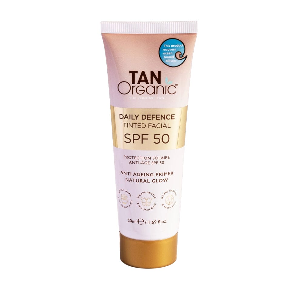 Tan Organic Tinted Moisturiser TanOrganic Daily Defence Tinted Facial Sunscreen SPF 50 50ml