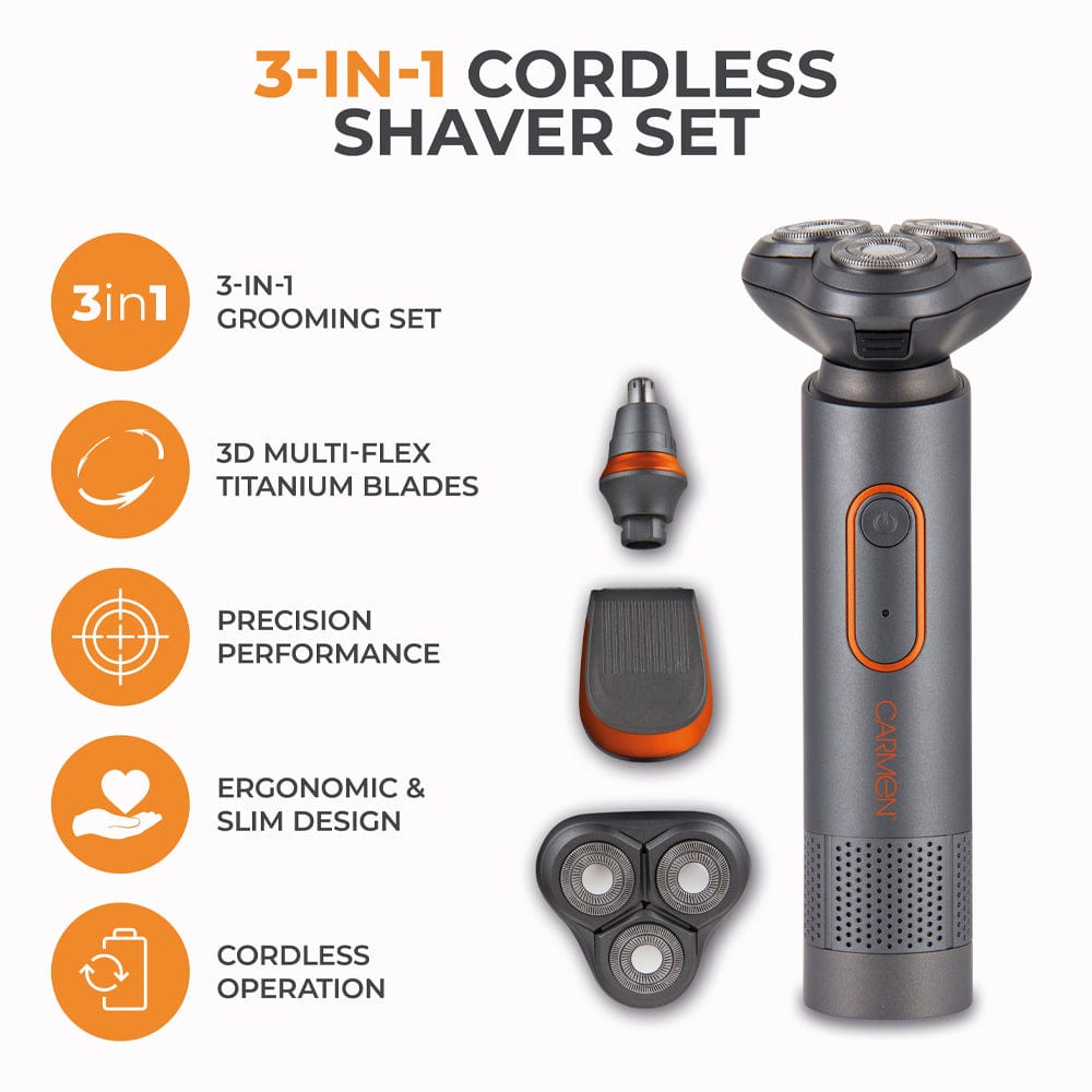 Carmen Grooming Set Titan 3 in 1 Shaver Set