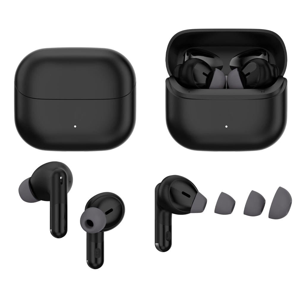iTek Earbuds Black Wireless ENC Earbuds with Charging Case