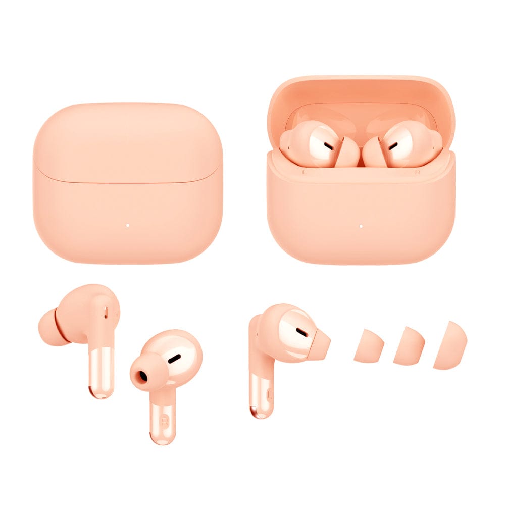 iTek Earbuds Peach Wireless ENC Earbuds with Charging Case