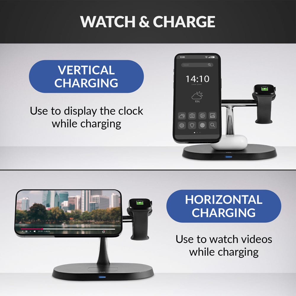 iTek Wireless Charger 3 in 1 MagSafe Wireless Rapid Charging Stand