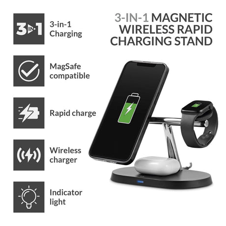 iTek Wireless Charger 3 in 1 MagSafe Wireless Rapid Charging Stand