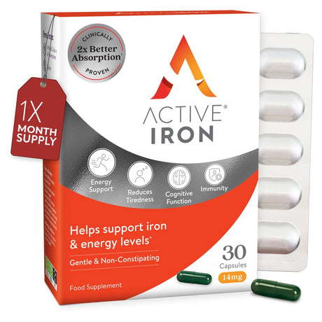 Active Iron Vitamins & Supplements Active Iron 14mg 30 Capsules