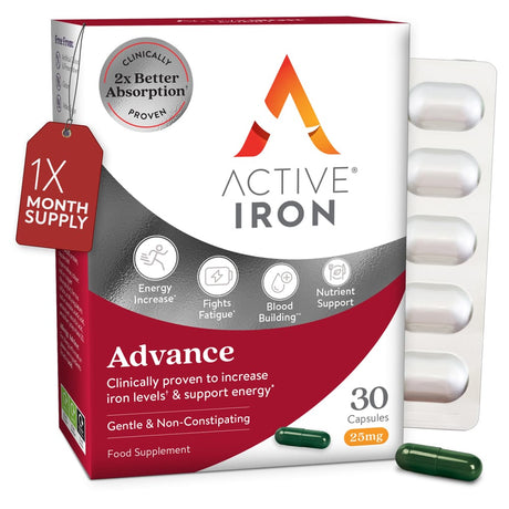 Active Iron Vitamins & Supplements Active Iron Advance 30 Daily Capsules