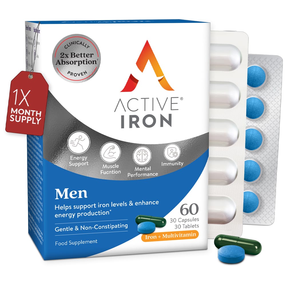 Active Iron Vitamins & Supplements Active Iron & B Complex Plus For Men 60 Capsules