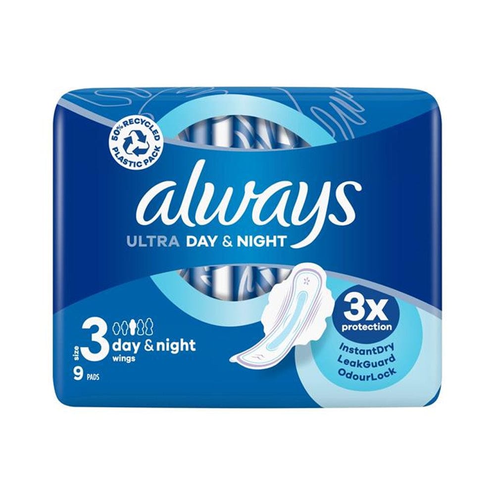 Always Ultra Day & Night Sanitary Pads 9 Pack