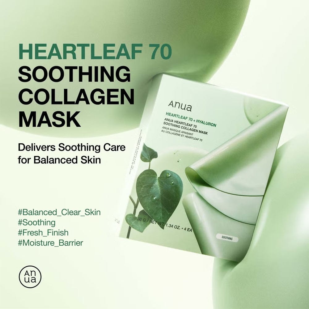 Anua Face Mask Anua Heartleaf 70 Soothing Collagen Mask (4 Pack)