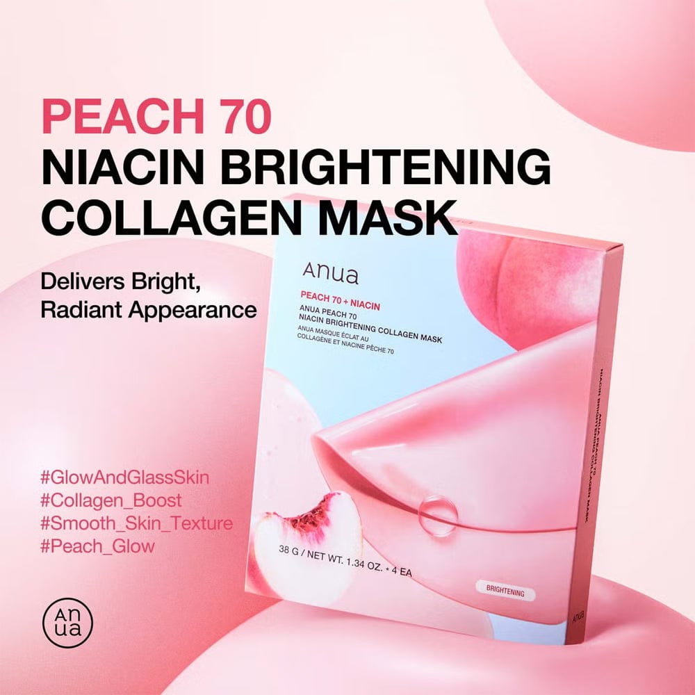 Anua Face Mask Anua Peach 70 Niacin Brightening Collagen Mask (4 Pack)