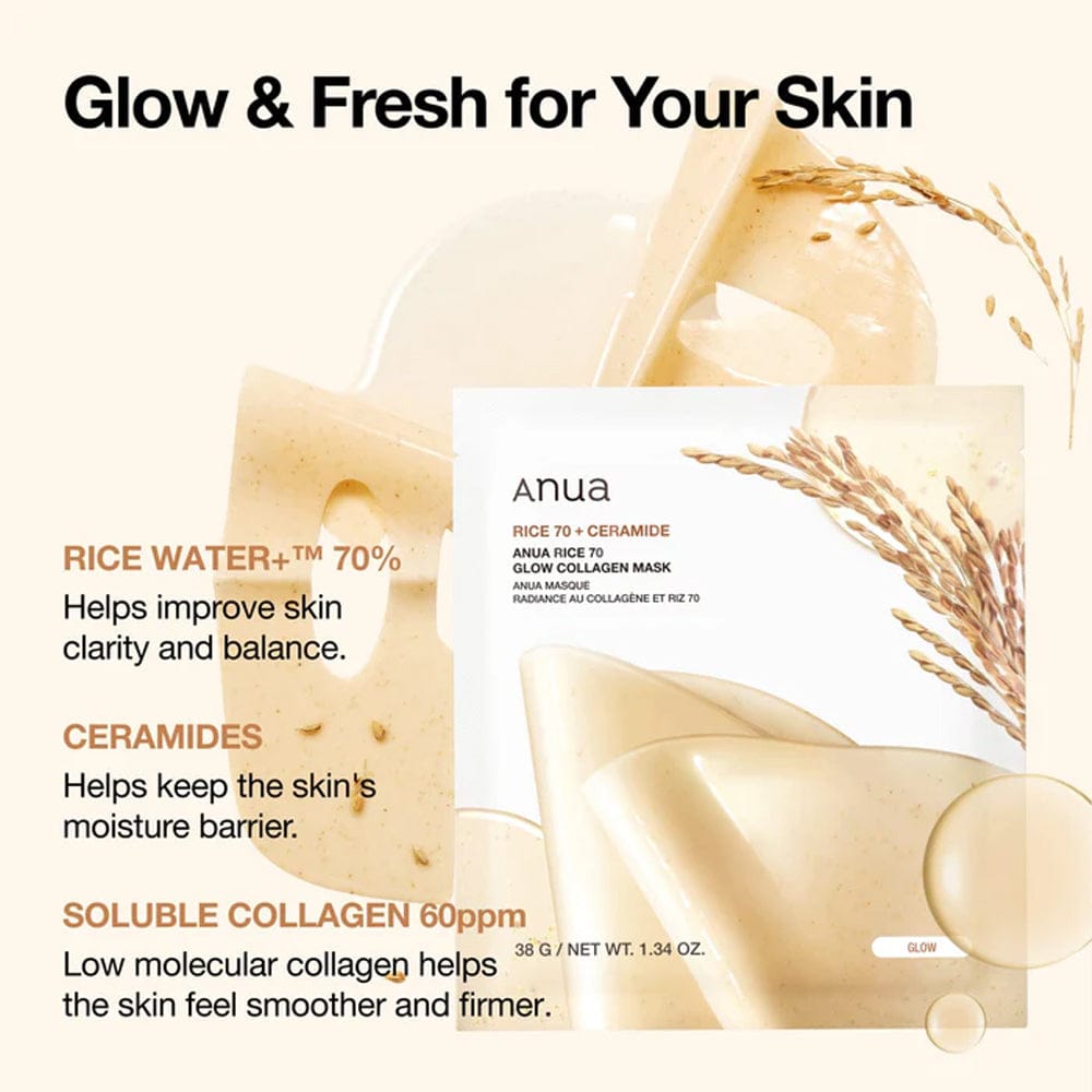 Anua Face Mask Anua Rice 70 Glow Collagen Mask (4 Pack)