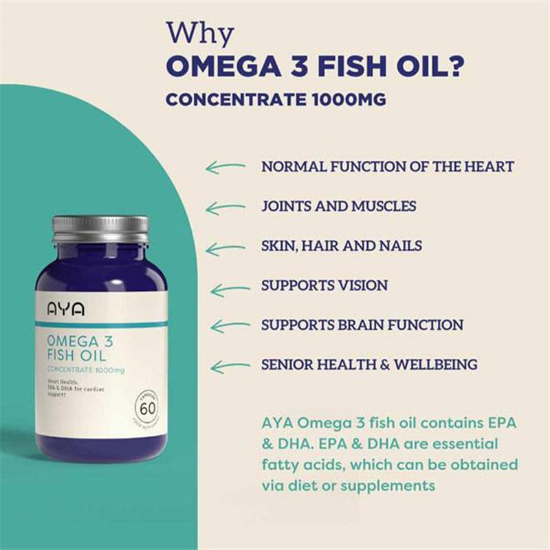 AYA Omega 3 Fish Oil Concentrate 1000mg 60 Tablets