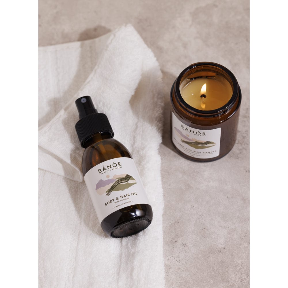Bánór Gift Set Bánór Wool Body Oil and Candle