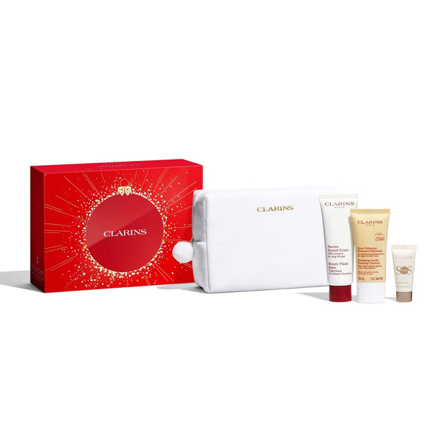 Clarins skincare set Beauty Flash Balm Radiance Care Routine