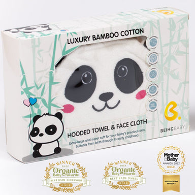 Being Baby Baby Towel Set Being Baby Luxury Hooded Panda Towel & Face Cloth Set