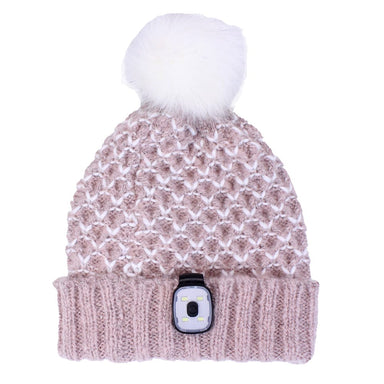 Brandwell Hat Dusty Pink Brandwell Chunky Knit Hat With Removable Led Light