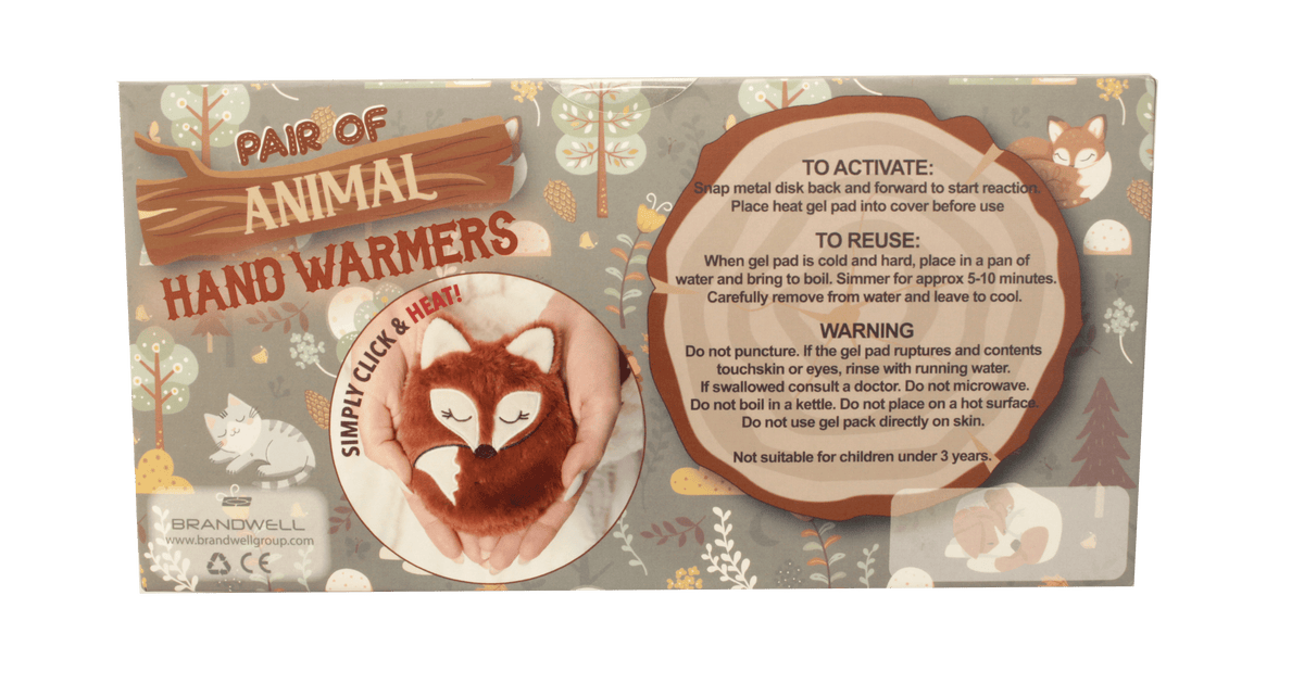 brandwell Gift set Brandwell Pair Of Plush Click & Heat Animal Handwarmers