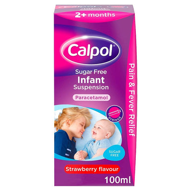 Meaghers Pharmacy Childrens Pain Relief Calpol Sugar Free Infant Suspension Strawberry Flavour 100ml