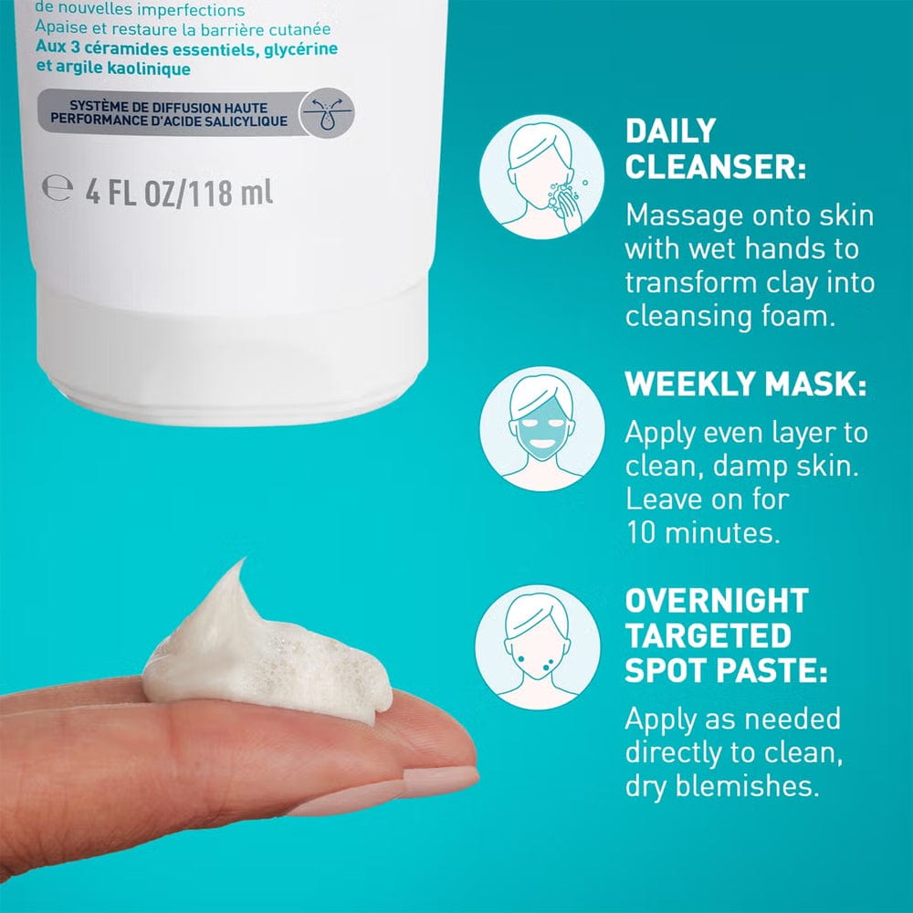 Cerave Face Mask CeraVe Blemish Clay to Foam Cleanser