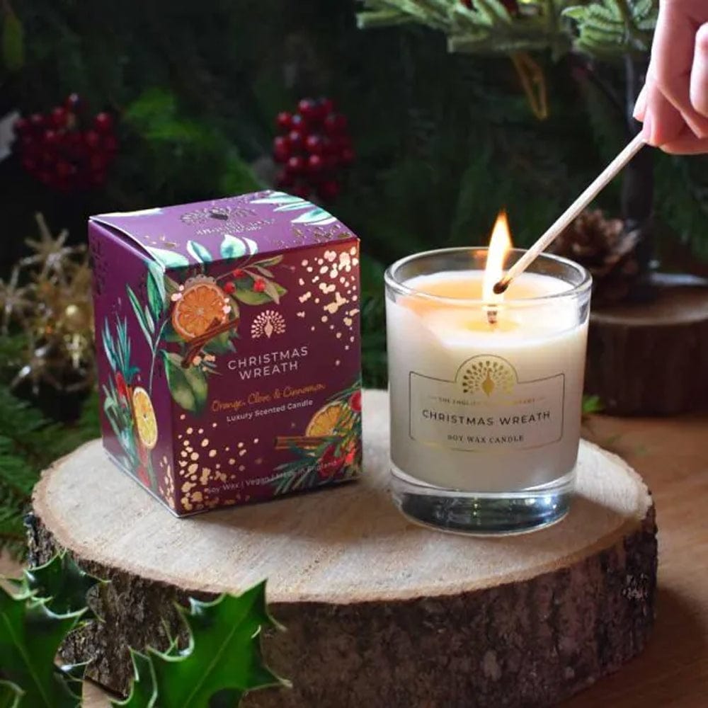 The English Soap Company Candle Christmas Tidings Christmas Wreath Scented Candle