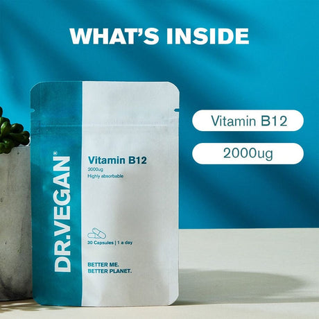 DR.VEGAN Vitamins & Supplements DR.VEGAN Vitamin B12 2000ug 30 Capsules