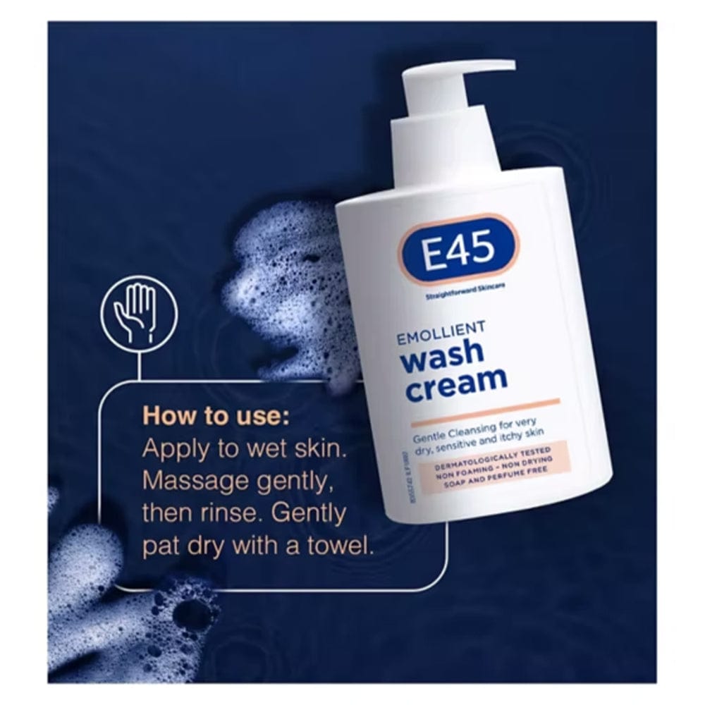 E45 Wash Cream E45 Emollient Wash Cream For Dry, Sensitive & Itchy Skin 250ml